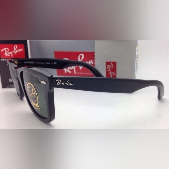 LIKE NEW RayBan Wayfarers RB2140 Black Ray ban Sunglasses - Picture 6 of 16